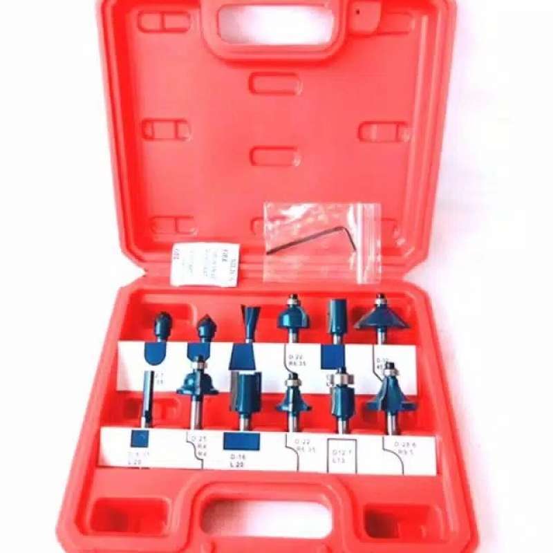 Promo Mata Router Bit Set 12pcs UCHIHA Mata Trimmer Profil Trimer Kayu ...
