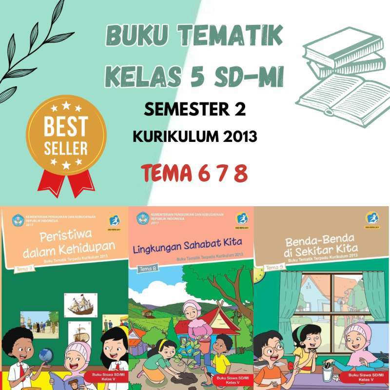 Jual Buku Tematik Siwsa SD/MI Kelas 5 Semester 2 Tema 6-9 Kurikulum ...