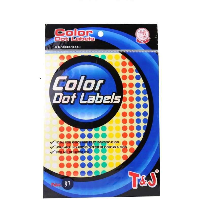 Jual Color Dot Label Tom & Jerry No.97, Label T & J No.97 warna campur