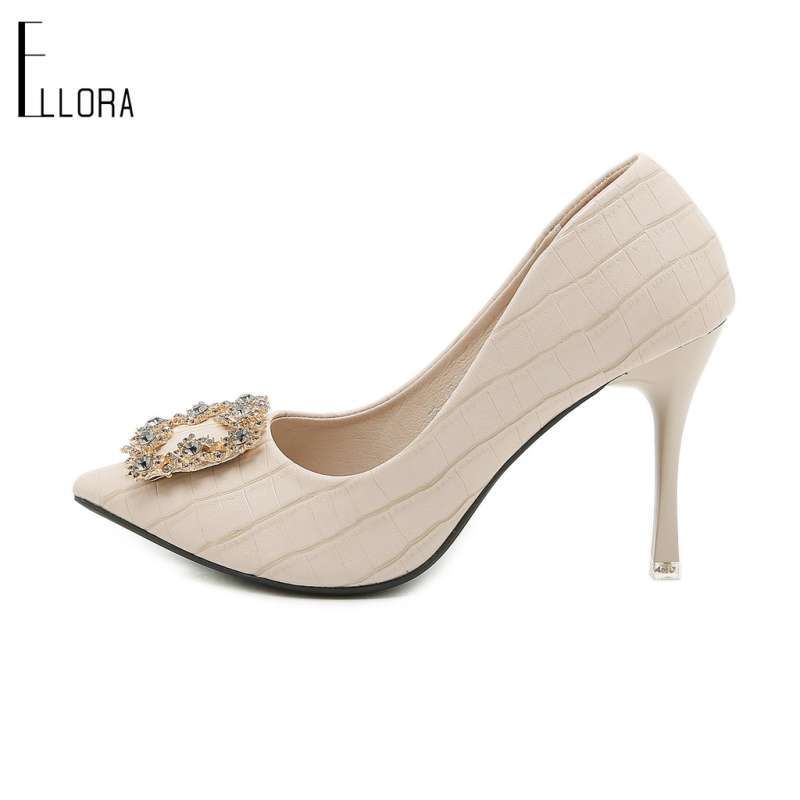 EL 8925 Sepatu High Heels Wanita Kerja 9cm Import Dove Sintetis