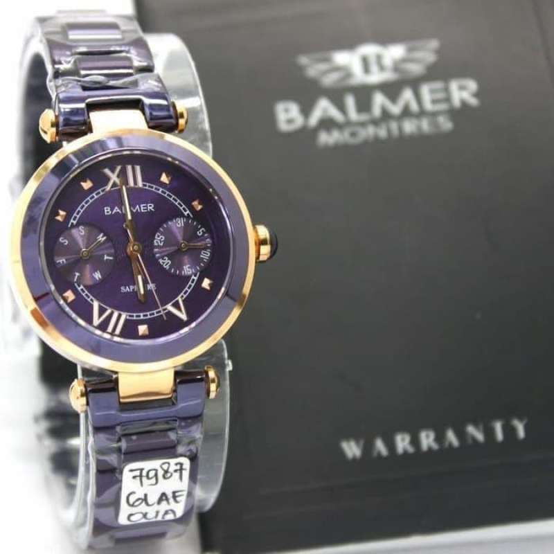 JAM TANGAN BALMER 7978 WANITA ROSEGOLD PURPLE ORIGINAL