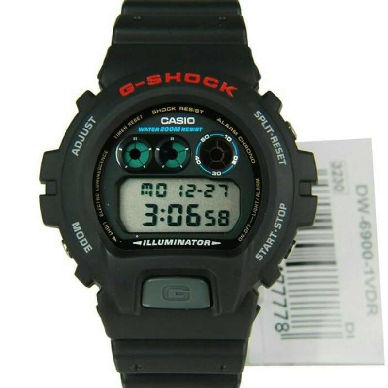 JAM TANGAN PRIA CASIO G SHOCK DW 6900 1VDR FULL BLACK ORIGINAL