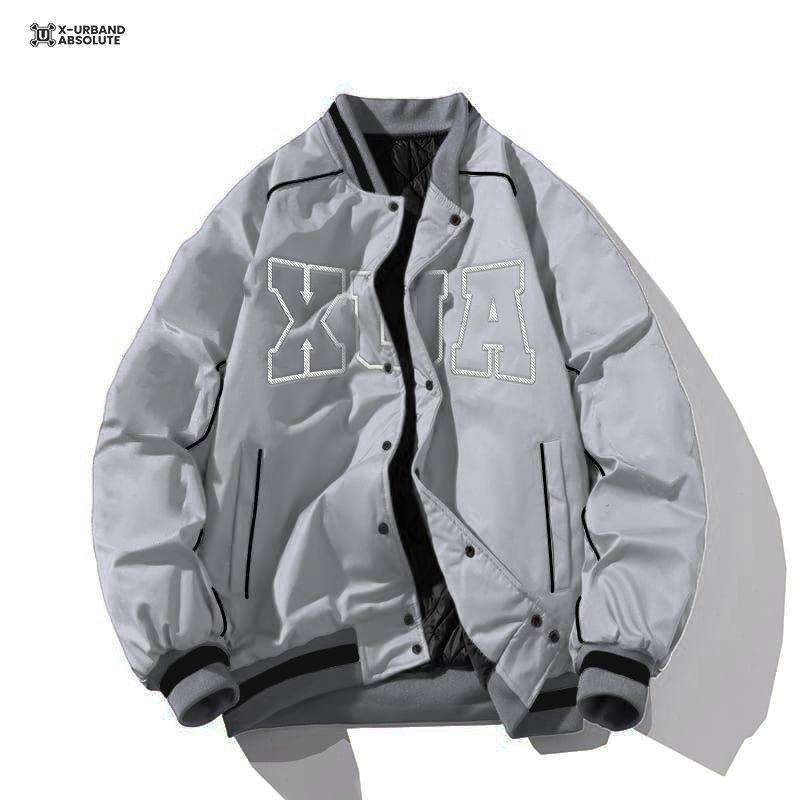 Jaket Basic Promo Dhozen Varsity Jaket Basic Xua A442 - XXL Abu Diskon 14% di ...