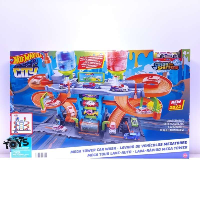 Promo Hot Wheels City MEGA Tower Car Wash With 1 Color Shifters Car