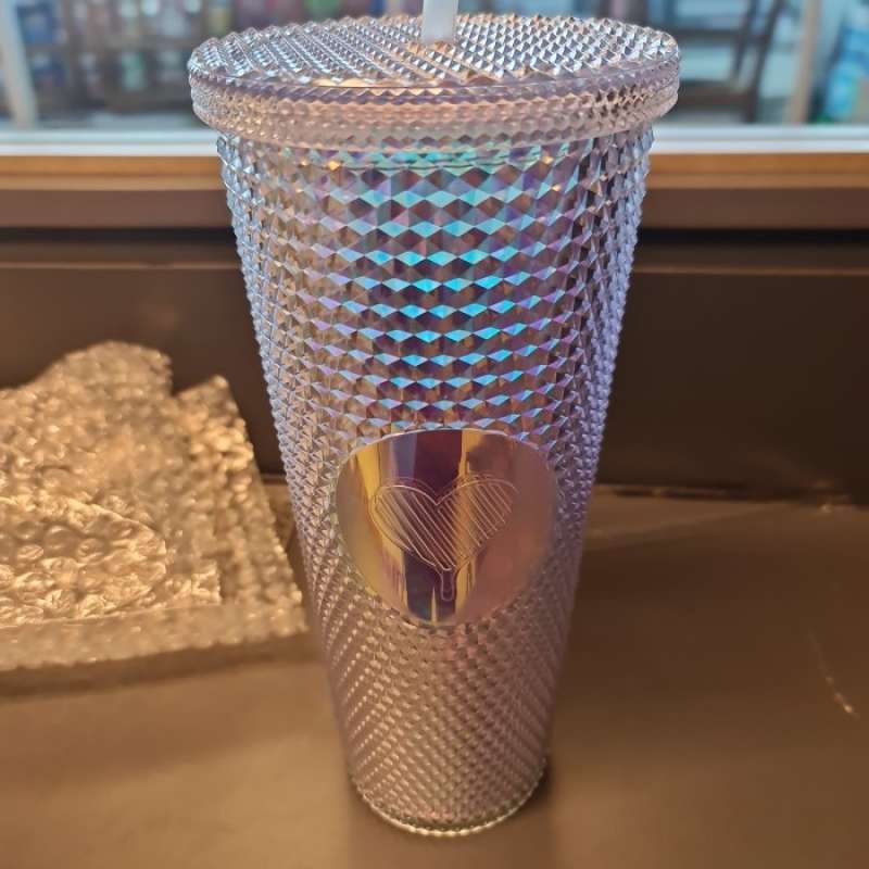 Promo Diskon New Tumbler Hexagonal Kopi Kenangan Silver Glass Pelangi