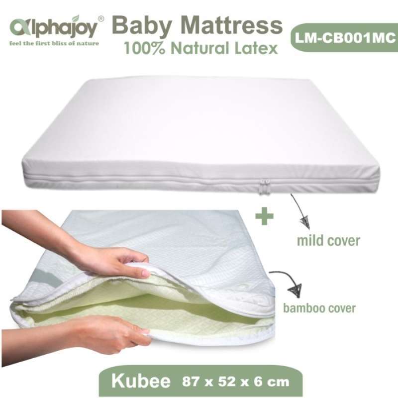 Promo Alphajoy Baby Mattress Cocok Joie Kubbie 87 x 52 Bamboo Natural Latex Multicolor LM