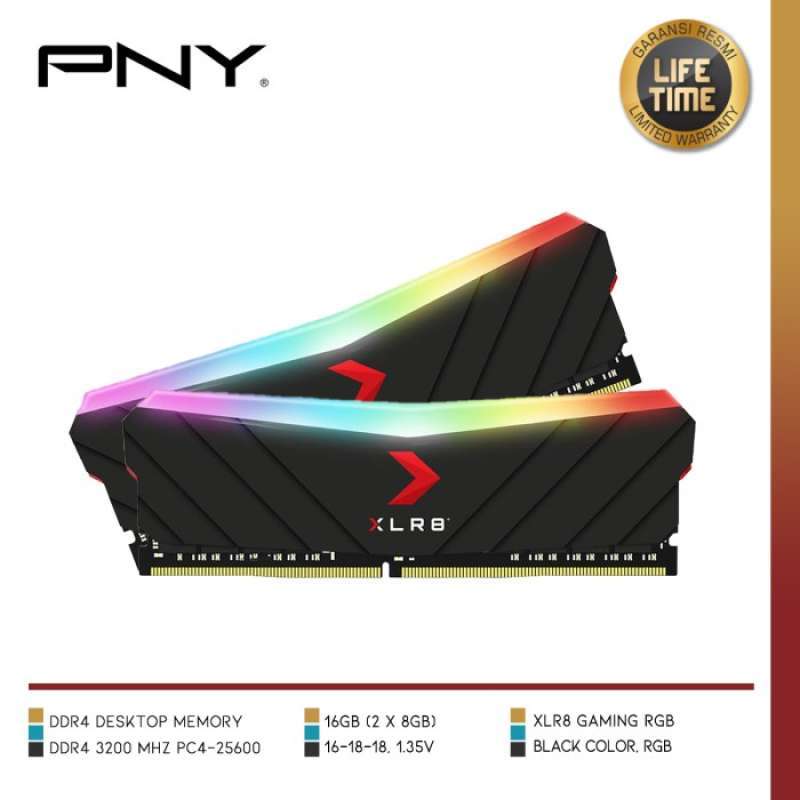 PNY XLR8 RGB DDR4 3200MHz 16GB (2x8GB) Desktop Memory