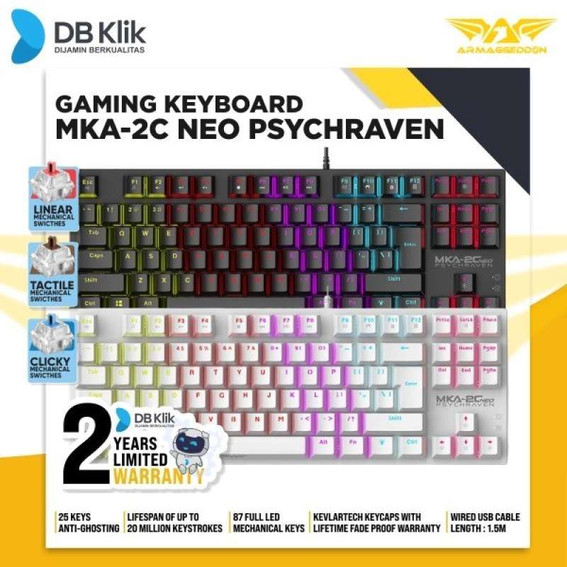 Promo Keyboard Gaming Mechanical Armaggeddon MKA-2C NEO Wired ...