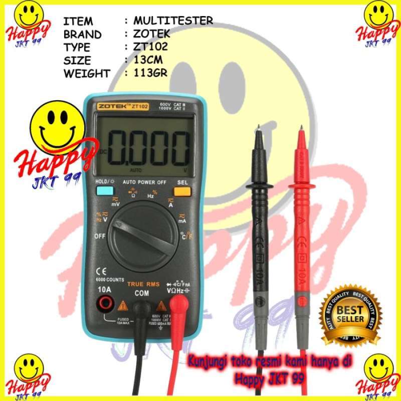Promo Multitester Digital Multimeter 600V ZOTEK ZT 102 6000 COUNT ...
