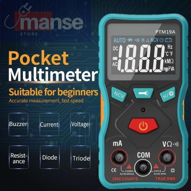 Promo AVOMETER MULTITESTER DIGITAL FULL AUTO PTM19A - NEGATIVE LCD ...