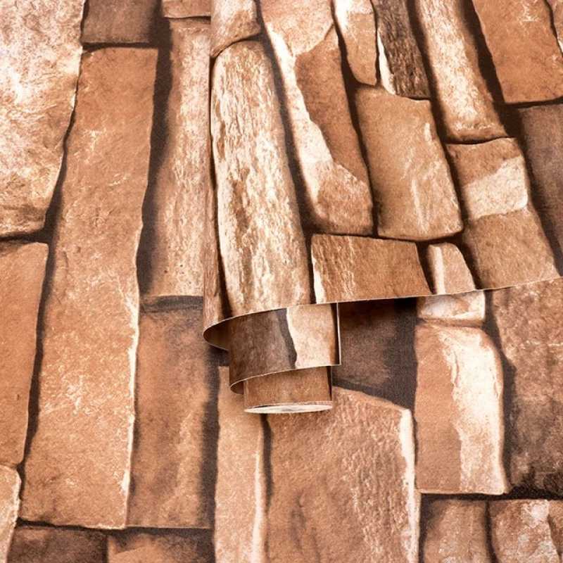 Jual Wallpaper Dinding Batu Kali Gunung Besar 3d Coklat Fream Di Seller