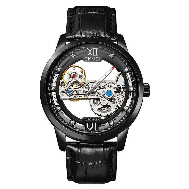 Jam Tangan Mechanical Pria Automatic Movement M031 Pria Kulit Klasik Tanggan Tabgan Kecil Wanita Hitam Terbaru Tamgan Berkualitas Tipis Estetik Co IH