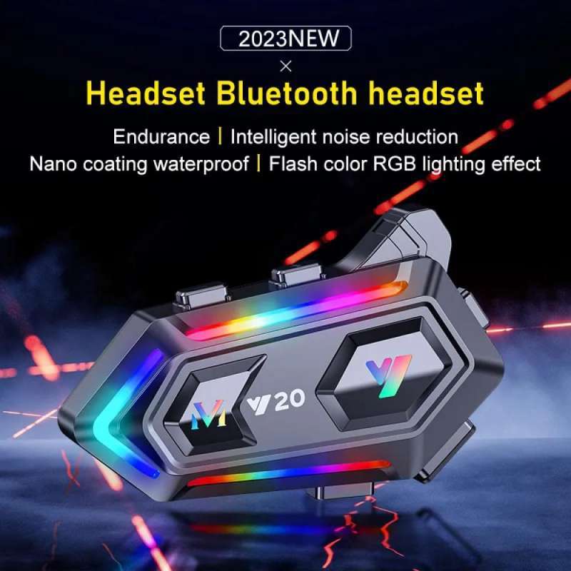 Bluetooth 5.0 Headset Für Motorradhelme – Helm-Headset Mit Intercom, Wasserdicht, Windgeschützt, Akku-Anzeige