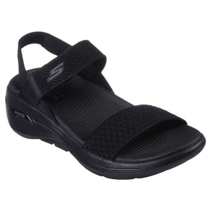 SKECHERS GO WALK ARCH FIT SANDAL WOMEN'S SANDALS BLACK ORIGINAL