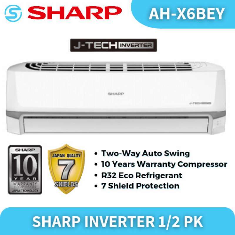 Promo Ac Sharp 1/2 Pk Ah-x6zy Jtech Inverter Teknologi Refrigrant R32 ...