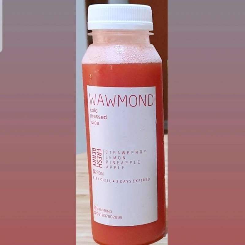 Jual Fresh Berry Cold Pressed Juice (jus Murni Strawberry, Nanas, Apel