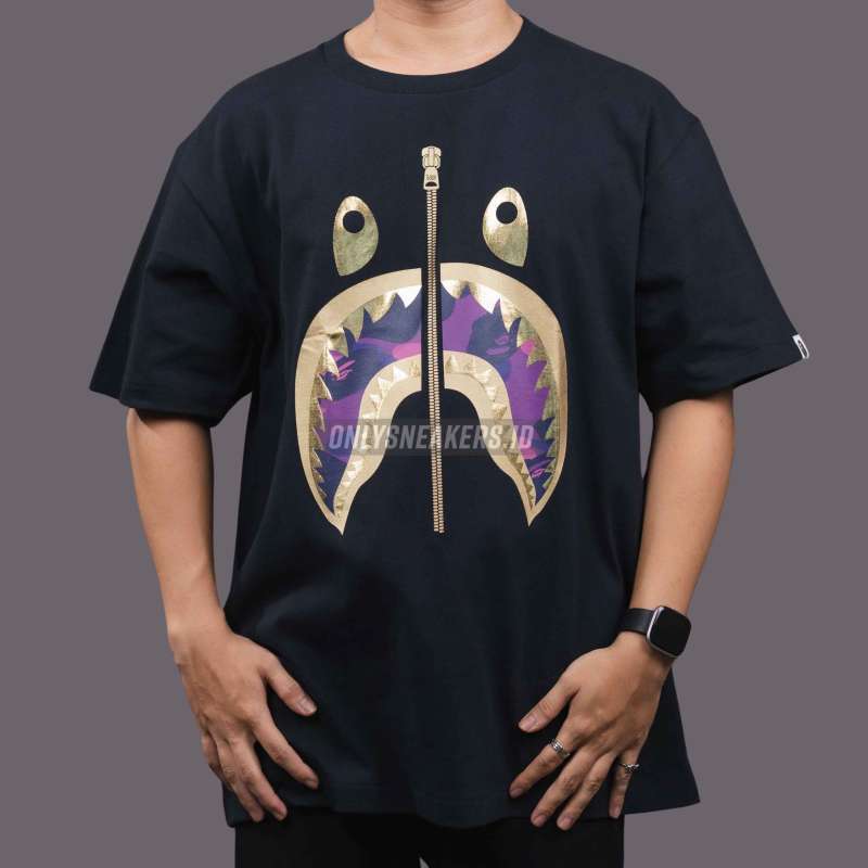 Bape purple camo shark tee outlet