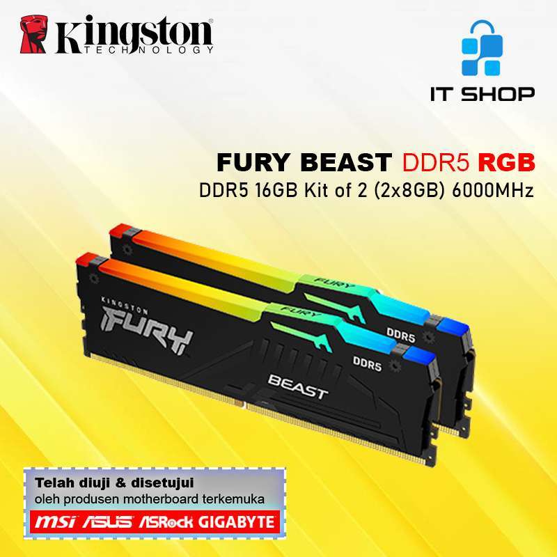 Kingston FURY Beast 16GB (2x8GB) RGB DDR5 6000MHz