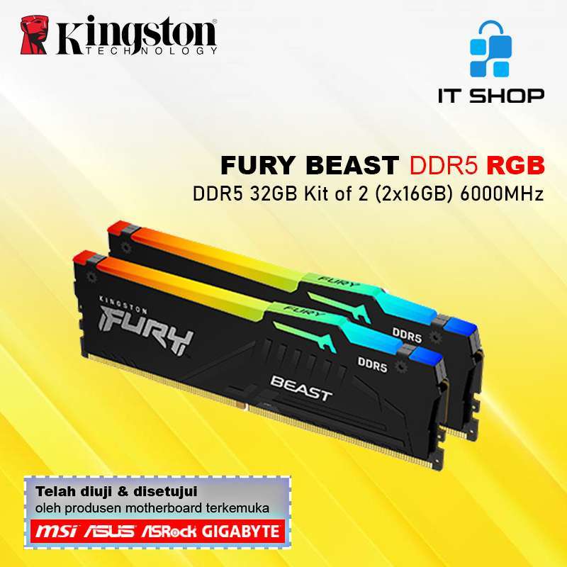 Jual Kingston Fury Beast 32gb (2x16gb) Rgb Ddr5 - 6000mhz Di