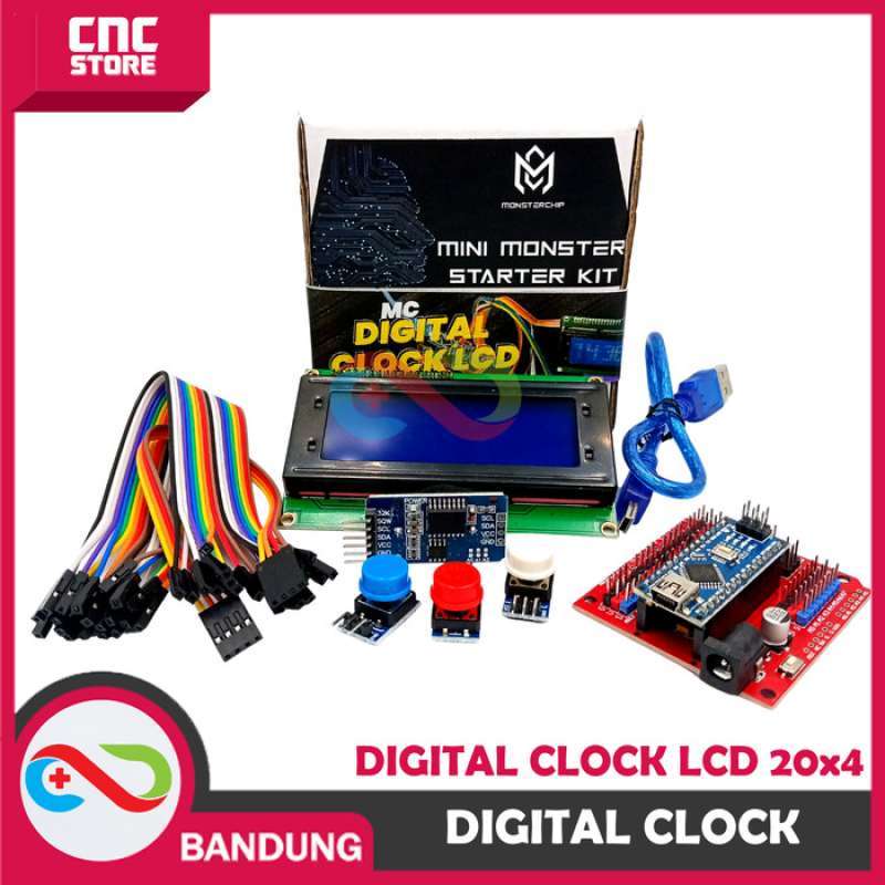 Promo Kit Digital Clock Lcd I2c Jam Digital Arduino Paket Lengkap ...