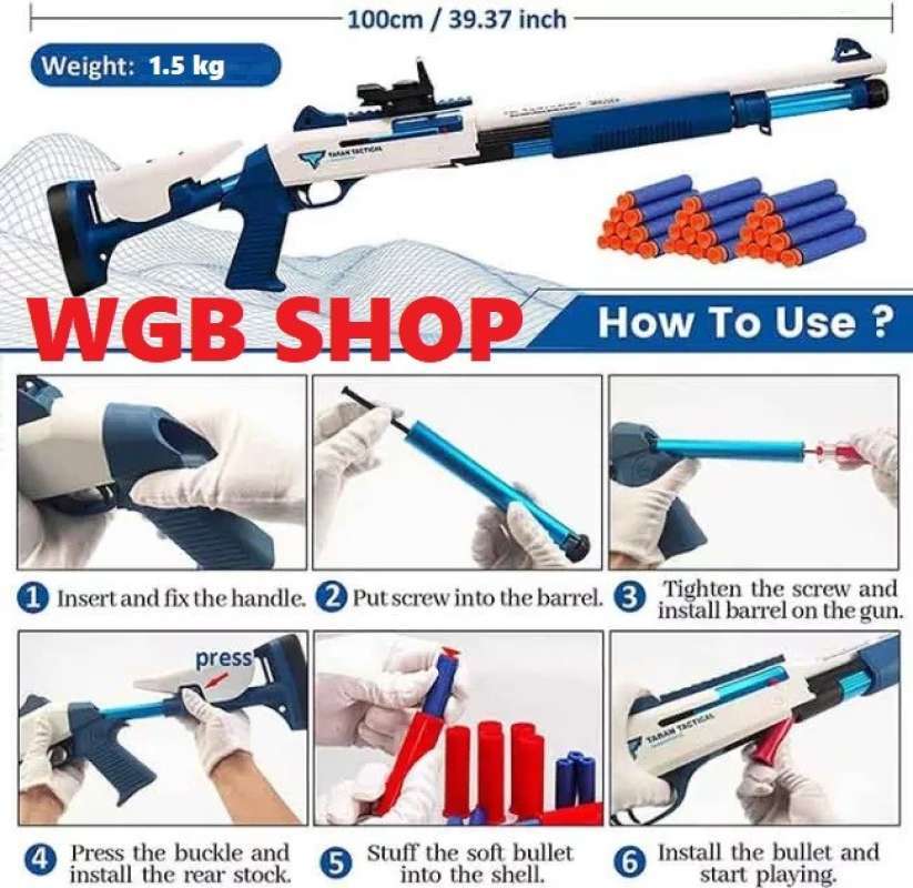 Promo Mainan Udl Xm1014 Shell Ejecting Nerf Blaster - B L G Hitam ...