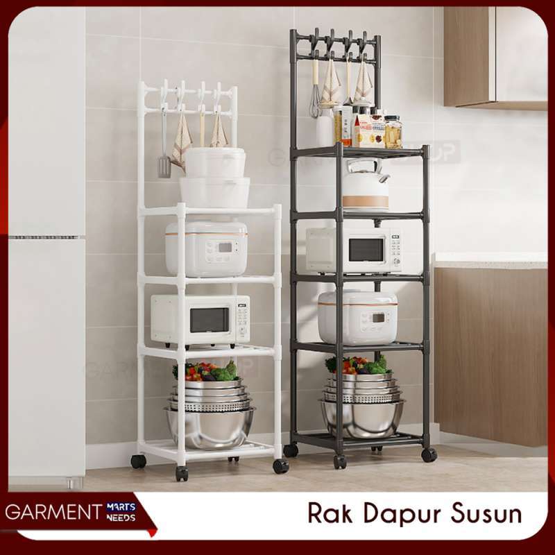 Display Rice Cooker Di Rak Promo Rak Dapur Panci Rice Cooker Microwave 4 5 Susun Dengan Roda ...