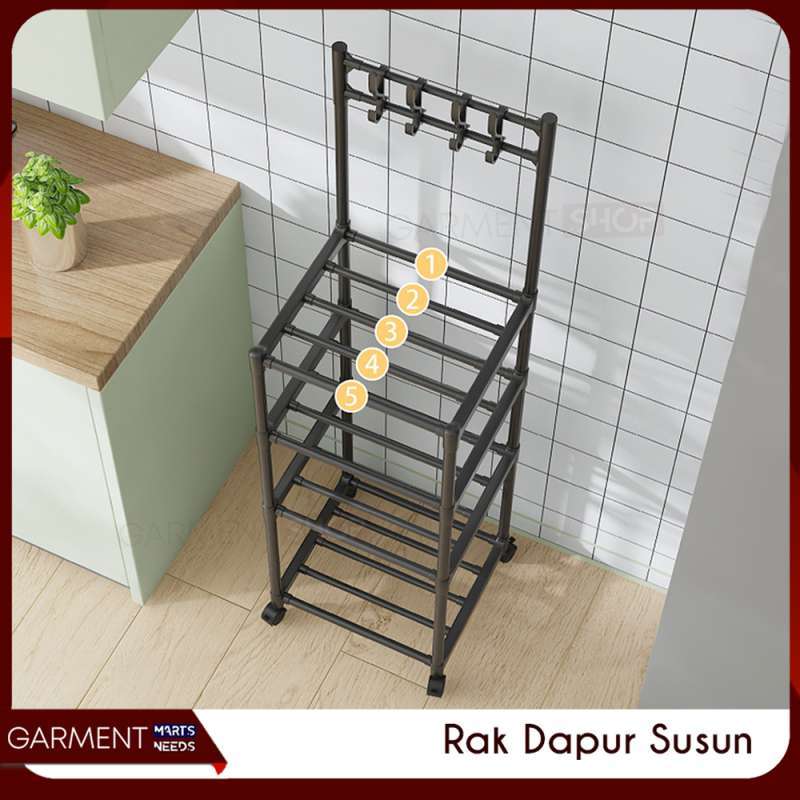Rak Untuk Rice Cooker Promo Rak Dapur Panci Rice Cooker Microwave 4 5 Susun Dengan Roda ...