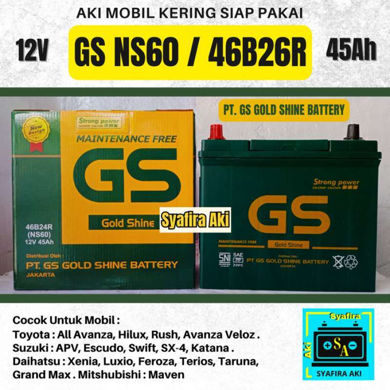 Promo Aki Mobil Avanza,rush Gs Mf Ns60 Aki Kering Diskon 7% Di Seller