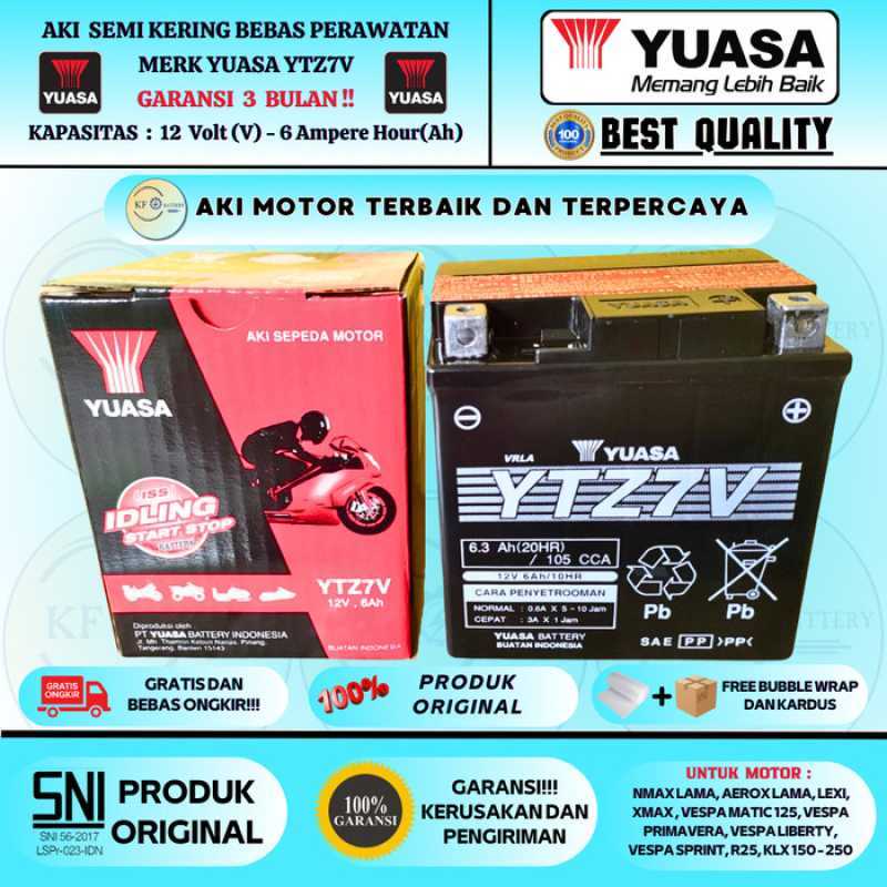Promo Aki Motor Nmax, 155 Yuasa Ytz7v Mf Diskon 9% Di Seller Toplets