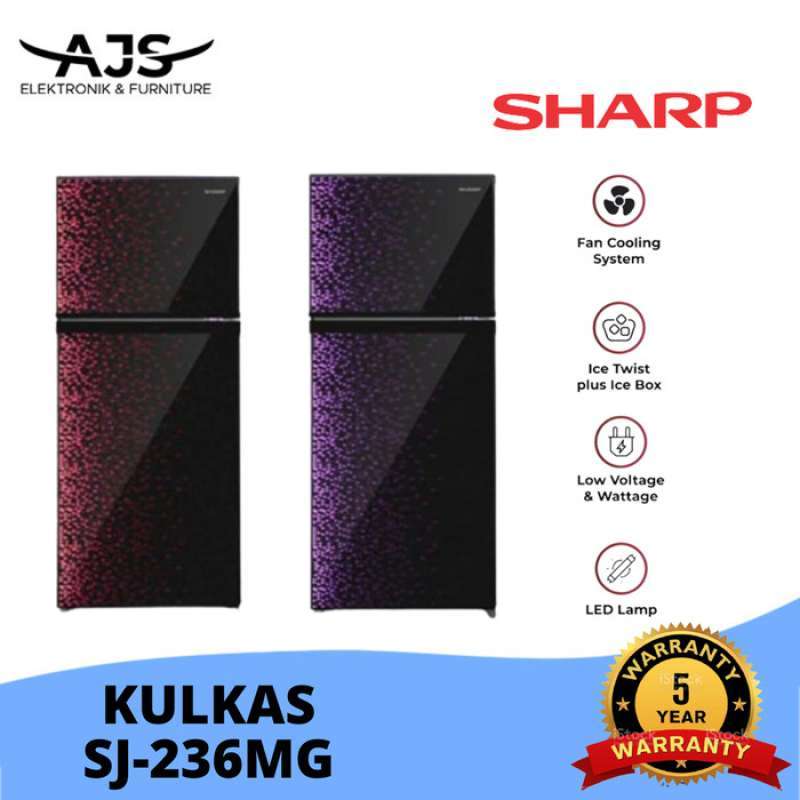 Sharp 236 Promo Kulkas 2 Pintu Sharp 236 Mg Glossy Door Shine Low Watt Tanpa ...