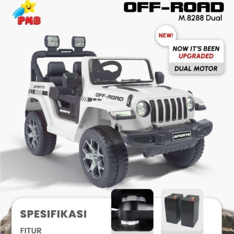 Promo Mobil Aki Anak Jeep Pmb Off-road M8288 M-8288 Remot Dual Dinamo