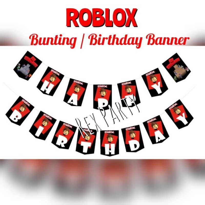 Promo Roblox Birthday Banner/bunting Roblox/banner Hbd Roblox/banner ...