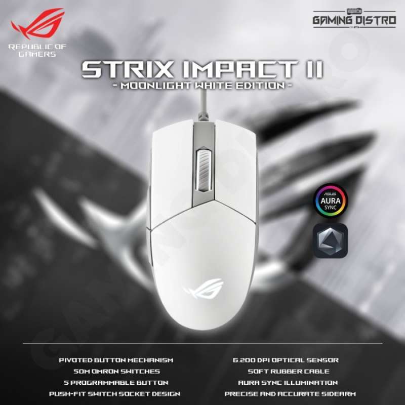 Promo 100% Produk Ori Mouse Gaming Rog - Asus Rog Strix Impact Ii Rgb ...