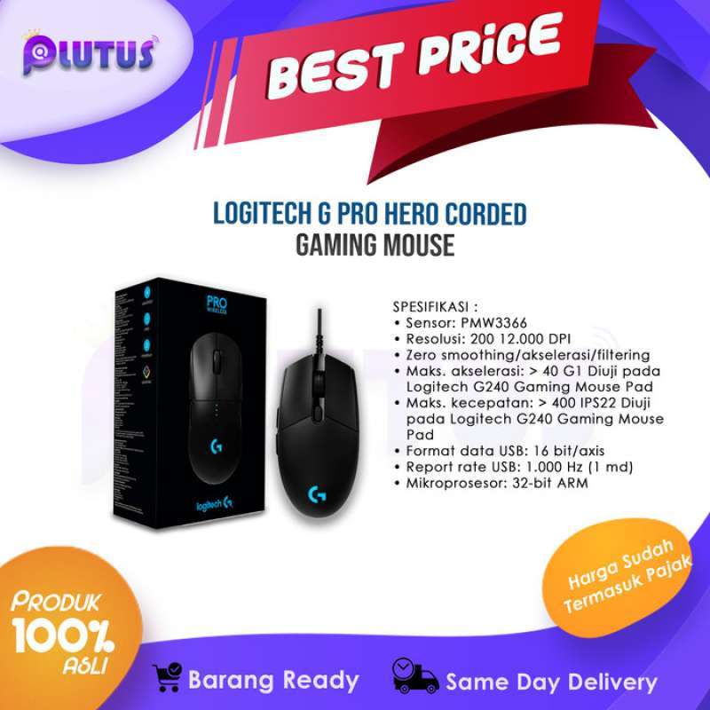 Promo 100% Produk Ori Logitech G Pro Hero Corded Gaming Mouse Garansi