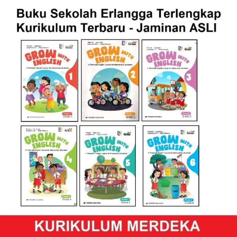 Jual Buku Pelajaran Grow With English Sd Mi Kelas 1 2 3 4 5 6 Mukarto ...