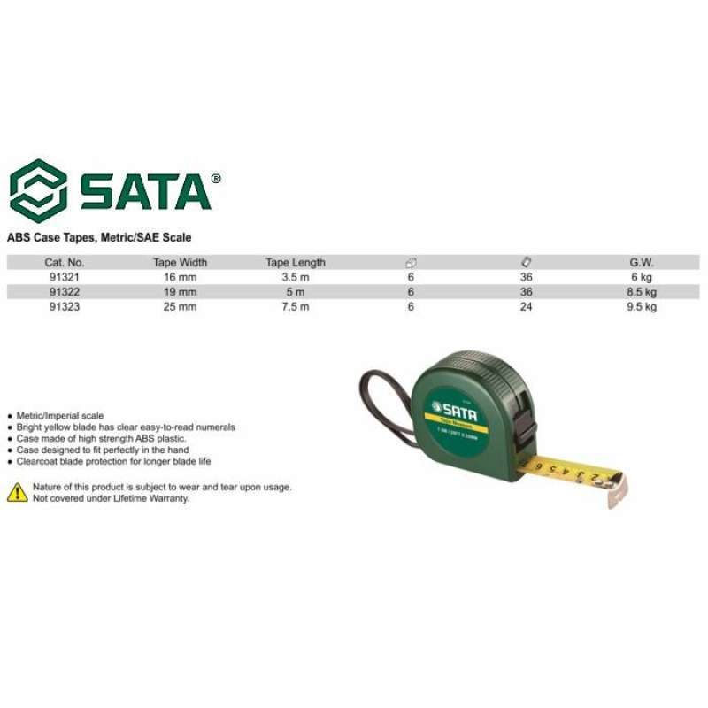 Jual Meteran 7.5 M X 25 Mm 91323 Abs Case Tape Metrik & Sae Inci Sata ...