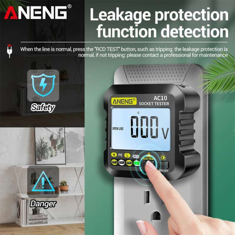 Rcd Check Jual Stop Kontak Voltage Tester Rcd Check 10 A/16 A Detector Grounding ...