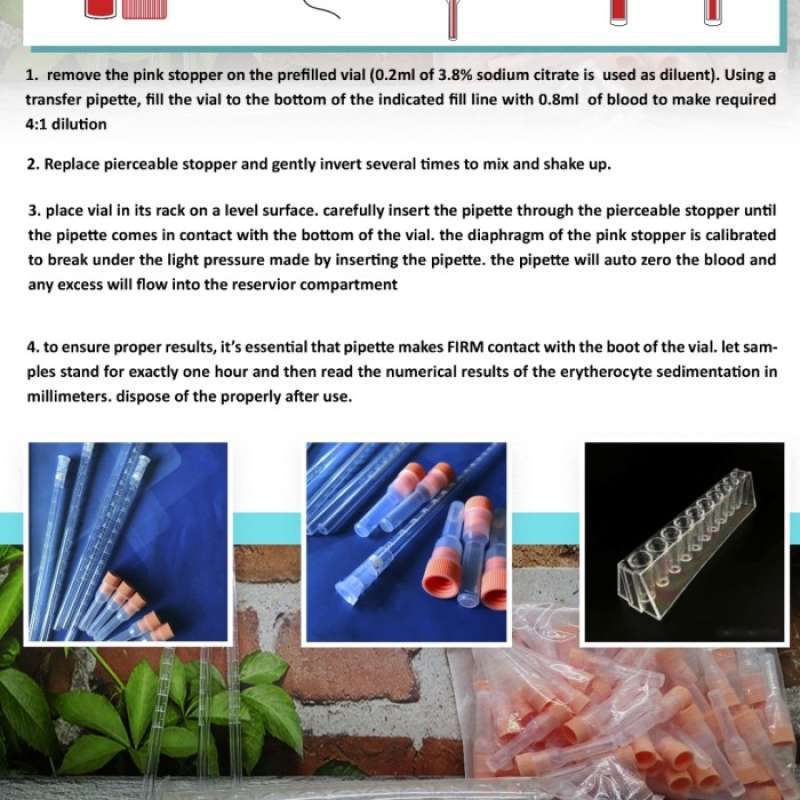 Promo Tabung Esr Pipet + Rack / Sediplast Diskon 33% Di Seller Lucky ...