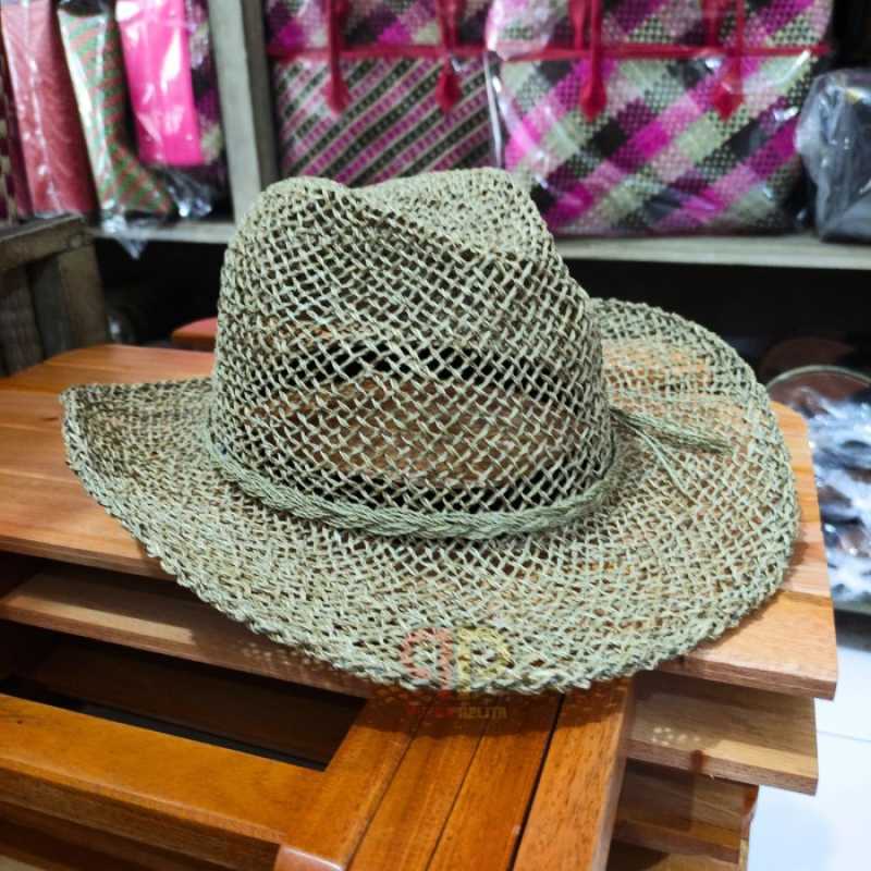 Jual Topi Anyaman Lilit Pandan / Topi Cowboy Jaring Pandan Di Seller ...