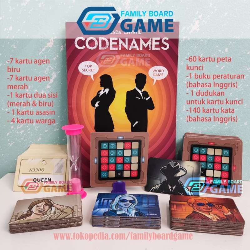 Jual Codenames Board Game English Code Names Boardgame Party Game 8 ...