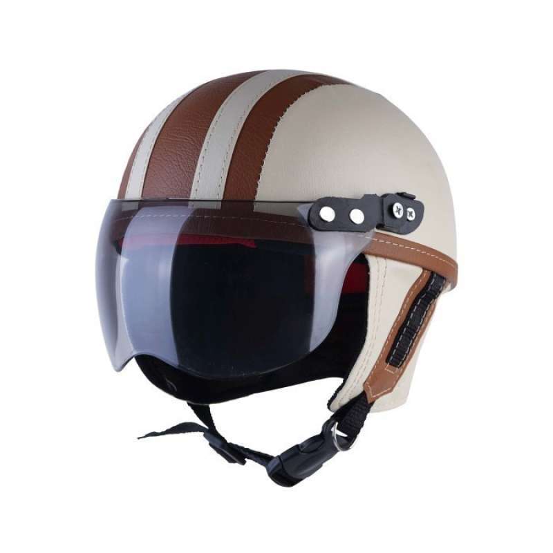 Jual Helm Retro Anak Cewek Cowok Polos Garis Warna Cream Di Seller