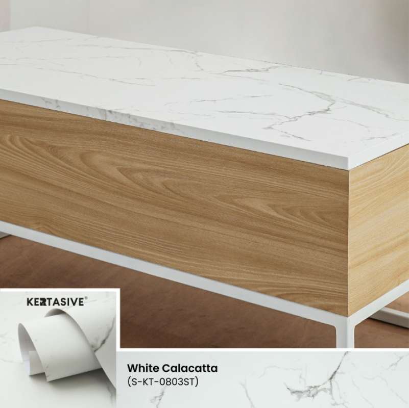 Promo S-series White Calacatta - Pvc Interior Film Kertasive ( 122 Cm ...