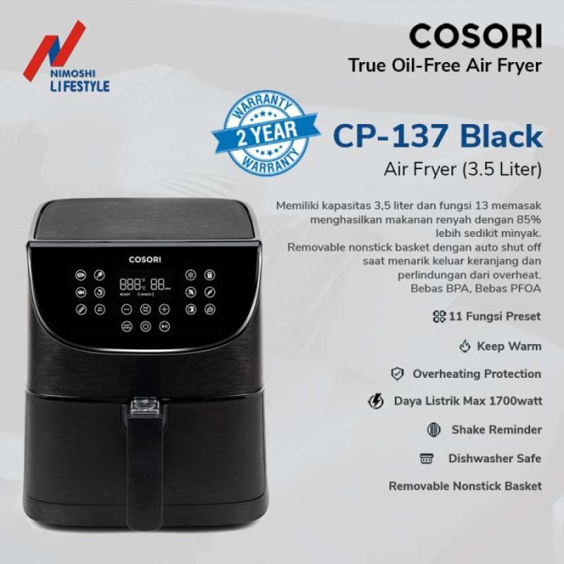 Jual Cosori Air Fryer Cp137af 3,7 Liter Penggorengan Tanpa Minyak