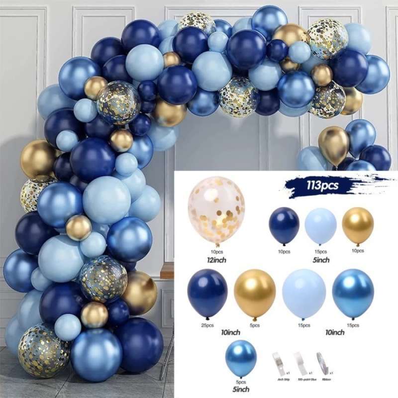 Jual Tema Frozen Biru Happy Birthday Balon Garland Arch Kit Light Blue