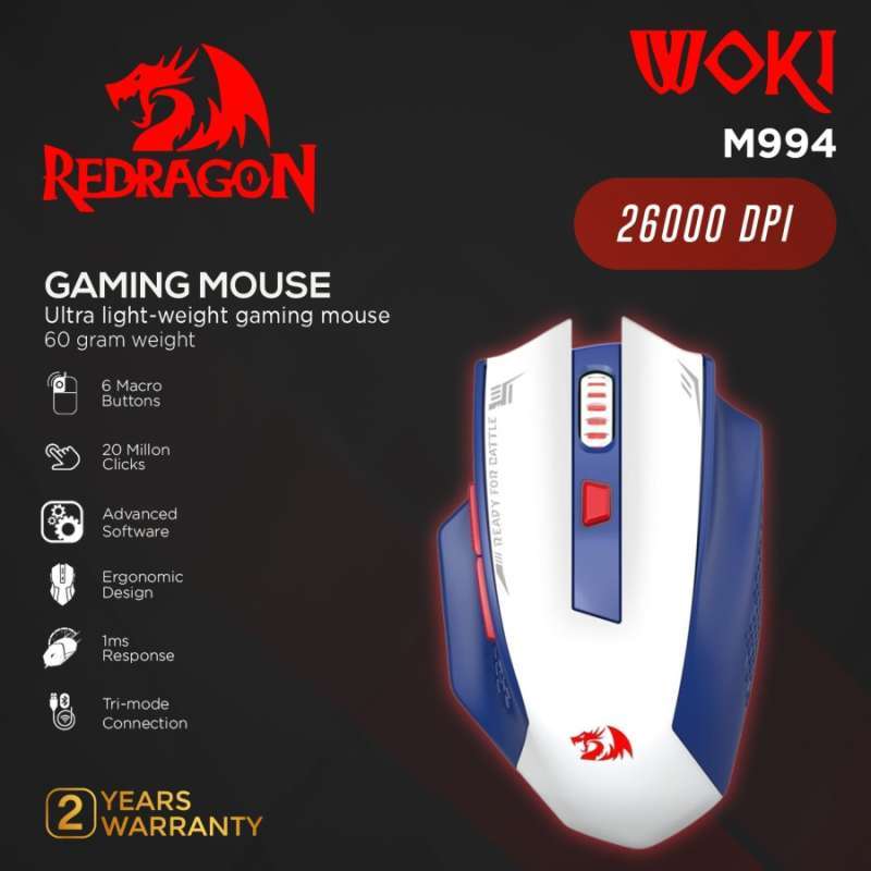 M994 Promo Redragon M994 Gaming Mouse Triple Mode Woki - M994wbr Diskon 24% ...