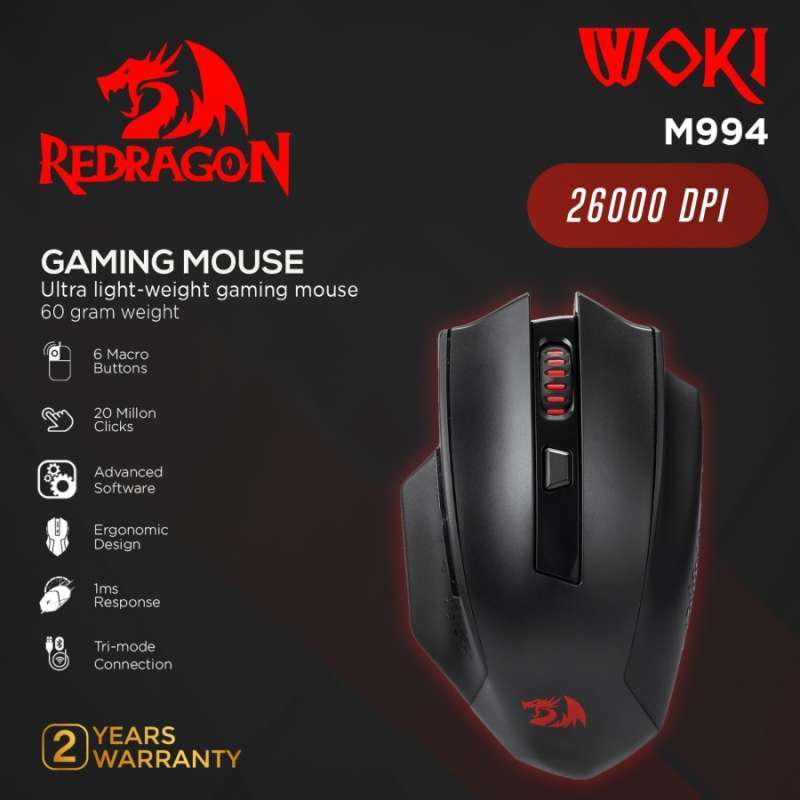 M994 Promo Redragon M994 Gaming Mouse Triple Mode Woki - M994wbr Diskon 24% ...