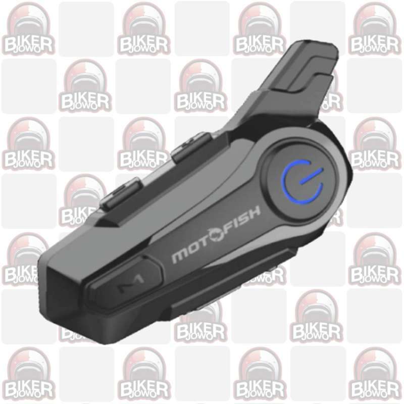 Motofish E1 Bluetooth Intercom for Motorcycle Use: Universal Pairing, 1000m Range, 12-hour Battery, Dual DSP, IPX6 Waterproof. Ideal for Touring Communities