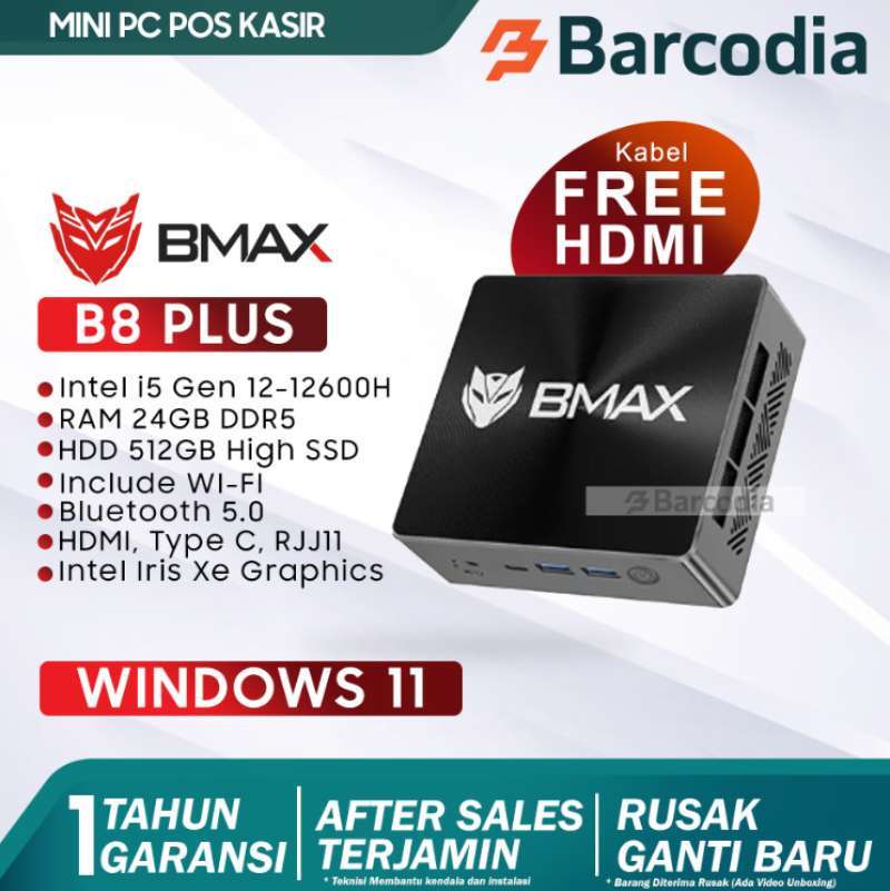 Jual Mini Pc Bmax B8 Plus Intel Core I5 12600h 24/512gb Nvme