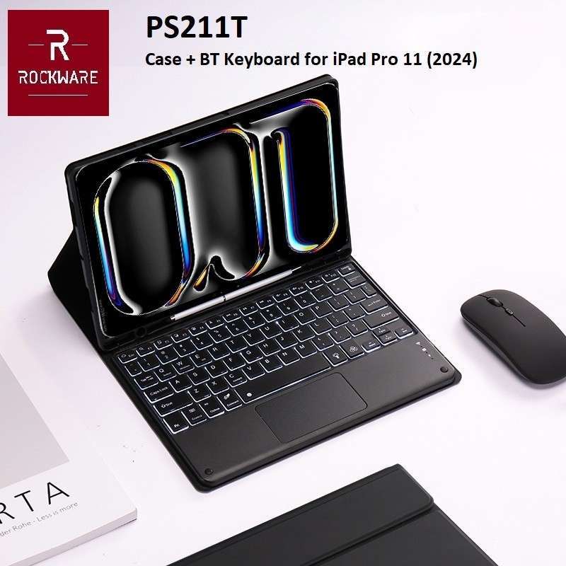 ROCKWARE PS211T Wireless Keyboard Case for iPad Pro 11-inch 2024