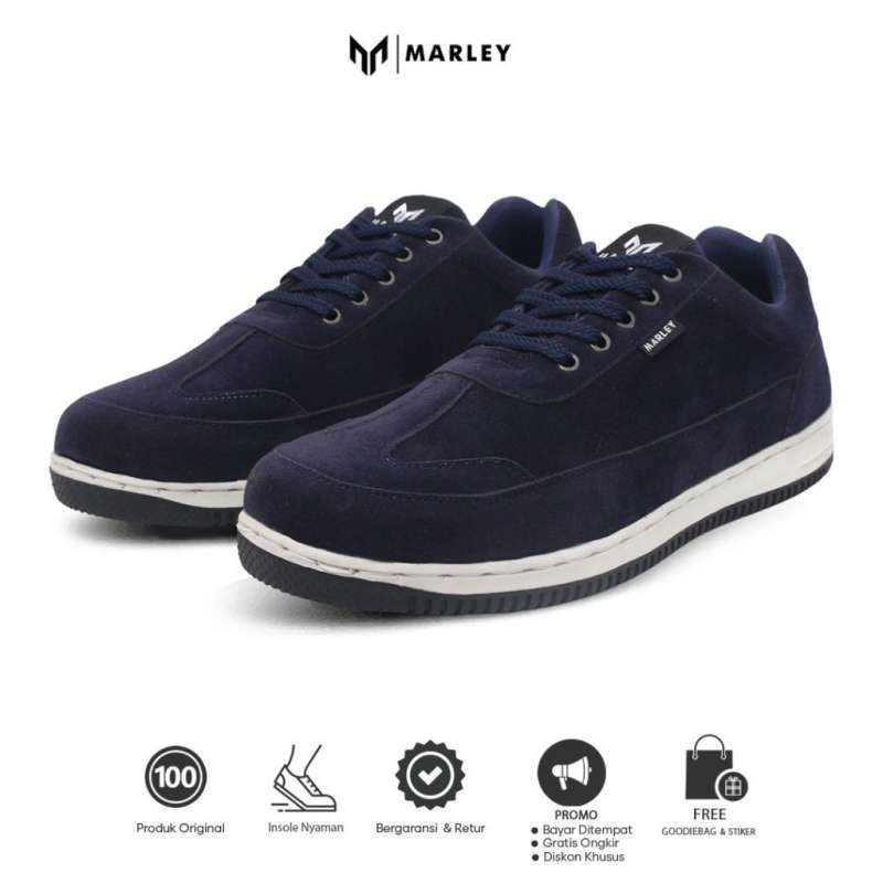 Sepatu Sneakers Pria Footwear Sepatu Casual Kuliah Kerja Hangout Marvin  08 Navy
